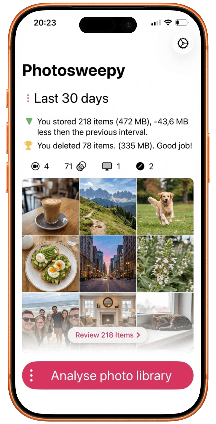 Home screen — storage density map showing your library at a glance