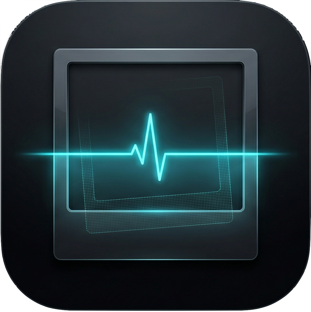 Photo library with vital signs monitor overlay